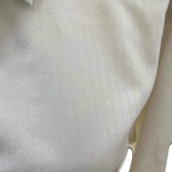 Joseph Abboud 17 34/35 Men’s Button Down Shirt Cream Color with Pattern Cotton - Picture 4 of 9